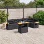 Set de comedor de jardín 7 pzas y cojines ratán sintético negro de , Conjuntos de jardín - Ref: Foro24-3273526, Precio: 498,9...