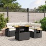 Set de sofás de jardín 6 piezas y cojines ratán sintético negro de , Conjuntos de jardín - Ref: Foro24-3273513, Precio: 422,1...