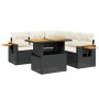 Set de sofás de jardín 6 piezas y cojines ratán sintético negro de , Conjuntos de jardín - Ref: Foro24-3273513, Precio: 422,1...