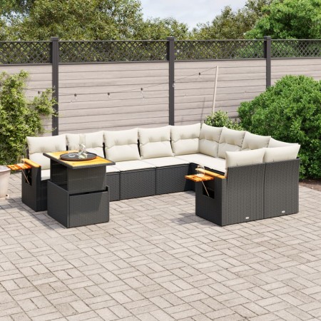Set de sofás de jardín 10 pzas cojines ratán sintético negro de , Conjuntos de jardín - Ref: Foro24-3273681, Precio: 612,09 €...