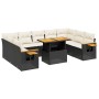 Set de sofás de jardín 11 pzas y cojines ratán sintético negro de , Conjuntos de jardín - Ref: Foro24-3273688, Precio: 664,90...