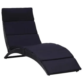 Sonnenliege mit schwarzem Kissen aus synthetischem Rattan von vidaXL, Liegen - Ref: Foro24-46539, Preis: 149,85 €, Rabatt: %