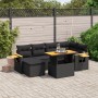 Set de comedor de jardín 7 pzas y cojines ratán sintético negro de , Conjuntos de jardín - Ref: Foro24-3273617, Precio: 480,7...
