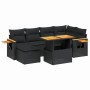 Set de comedor de jardín 7 pzas y cojines ratán sintético negro de , Conjuntos de jardín - Ref: Foro24-3273617, Precio: 480,7...