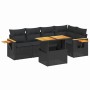 Set de sofás de jardín 6 piezas y cojines ratán sintético negro de , Conjuntos de jardín - Ref: Foro24-3273505, Precio: 438,5...