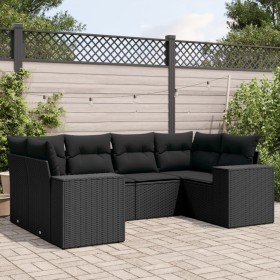 Set de sofás de jardín 6 piezas y cojines ratán sintético negro de , Conjuntos de jardín - Ref: Foro24-3255312, Precio: 457,4...