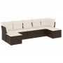 7-piece garden sofa set with brown PE rattan cushions by , Garden sets - Ref: Foro24-3218033, Price: 429,59 €, Discount: %