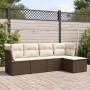 Set comedor de jardín 5 piezas y cojines ratán sintético marrón de , Conjuntos de jardín - Ref: Foro24-3217563, Precio: 289,0...
