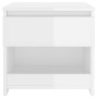 Mesita de noche madera contrachapada blanco brillo 40x30x39 cm de vidaXL, Mesitas de noche - Ref: Foro24-803455, Precio: 37,2...