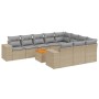Set de sofás de jardín 11pzas con cojines ratán sintético beige de , Conjuntos de jardín - Ref: Foro24-3257956, Precio: 683,7...