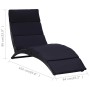 Tumbona con cojín de ratán sintético negro de vidaXL, Tumbonas - Ref: Foro24-46539, Precio: 144,30 €, Descuento: %