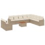 Set de sofás de jardín 11pzas con cojines ratán sintético beige de , Conjuntos de jardín - Ref: Foro24-3256527, Precio: 771,1...
