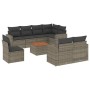 Set de muebles de jardín 9 pzas y cojines ratán sintético gris de , Conjuntos de jardín - Ref: Foro24-3256550, Precio: 611,49...