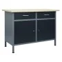 Black steel workbench 120x60x85 cm by vidaXL, Work tables - Ref: Foro24-145346, Price: 341,15 €, Discount: %