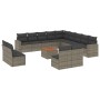 Set de sofás de jardín 14 pzas con cojines ratán sintético gris de , Conjuntos de jardín - Ref: Foro24-3256711, Precio: 846,6...