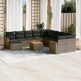 Set de sofás de jardín y cojines 12 pzas ratán sintético gris de , Conjuntos de jardín - Ref: Foro24-3256753, Precio: 746,26 ...