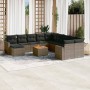 Set de sofás de jardín y cojines 12 pzas ratán sintético gris de , Conjuntos de jardín - Ref: Foro24-3256753, Precio: 732,68 ...