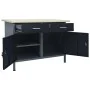 Black steel workbench 120x60x85 cm by vidaXL, Work tables - Ref: Foro24-145346, Price: 341,15 €, Discount: %