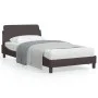Estructura de cama con cabecero de tela marrón 100x200 cm de , Camas y somieres - Ref: Foro24-373128, Precio: 97,71 €, Descue...