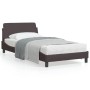 Estructura de cama con cabecero de tela marrón 100x200 cm de , Camas y somieres - Ref: Foro24-373128, Precio: 98,88 €, Descue...