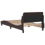 Estructura de cama con cabecero de tela marrón 100x200 cm de , Camas y somieres - Ref: Foro24-373128, Precio: 98,88 €, Descue...