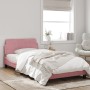 Estructura de cama con cabecero de terciopelo rosa 100x200 cm de , Camas y somieres - Ref: Foro24-373137, Precio: 115,03 €, D...