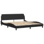 Estructura de cama con cabecero cuero sintético negro 180x200cm de , Camas y somieres - Ref: Foro24-373238, Precio: 193,27 €,...