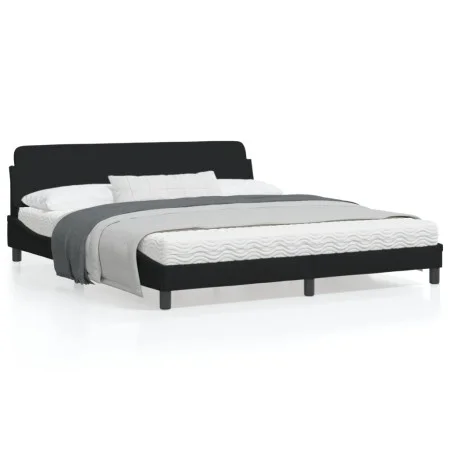 Bed frame with black fabric headboard 180x200 cm by , Beds and slatted bases - Ref: Foro24-373227, Price: 194,04 €, Discount: %