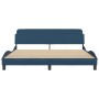 Estructura de cama con cabecero de tela azul 180x200 cm de , Camas y somieres - Ref: Foro24-373231, Precio: 188,98 €, Descuen...
