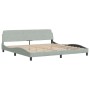 Estructura de cama con cabecero terciopelo gris claro 200x200cm de , Camas y somieres - Ref: Foro24-373252, Precio: 204,67 €,...
