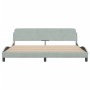 Estructura de cama con cabecero terciopelo gris claro 200x200cm de , Camas y somieres - Ref: Foro24-373252, Precio: 204,67 €,...