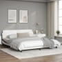 Estructura de cama con cabecero cuero sintético blanco y negro de , Camas y somieres - Ref: Foro24-373244, Precio: 197,44 €, ...