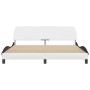 Estructura de cama con cabecero cuero sintético blanco y negro de , Camas y somieres - Ref: Foro24-373244, Precio: 197,44 €, ...