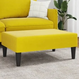Yellow velvet footstool 77x55x31 cm by , Ottomans - Ref: Foro24-379561, Price: 55,35 €, Discount: %