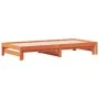 Sofá cama nido madera maciza de pino marrón cera 90x190 cm de , Camas y somieres - Ref: Foro24-844404, Precio: 129,01 €, Desc...