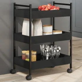 Carrito de cocina madera de ingeniería negro 50x30x70 cm de , Carros de cocina y comedor - Ref: Foro24-842356, Precio: 57,78 ...