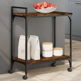 Carrito cocina madera ingeniería roble ahumado 60,5x31x72,5 cm de , Carros de cocina y comedor - Ref: Foro24-842368, Precio: ...