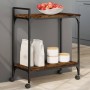 Carrito cocina madera ingeniería roble ahumado 60,5x31x72,5 cm de , Carros de cocina y comedor - Ref: Foro24-842368, Precio: ...