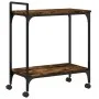 Carrito cocina madera ingeniería roble ahumado 60,5x31x72,5 cm de , Carros de cocina y comedor - Ref: Foro24-842368, Precio: ...