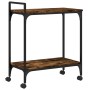 Carrito cocina madera ingeniería roble ahumado 60,5x31x72,5 cm de , Carros de cocina y comedor - Ref: Foro24-842368, Precio: ...