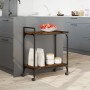 Carrito cocina madera ingeniería roble ahumado 60,5x31x72,5 cm de , Carros de cocina y comedor - Ref: Foro24-842368, Precio: ...