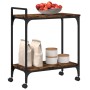 Carrito cocina madera ingeniería roble ahumado 60,5x31x72,5 cm de , Carros de cocina y comedor - Ref: Foro24-842368, Precio: ...