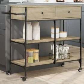 Küchenwagen aus Sonoma-Eichenholzwerkstoff, 105 x 42 x 95 cm von , Küchen- und Speisewagen - Ref: Foro24-842377, Preis: 118,2...