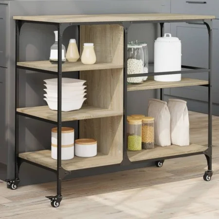 Sonoma oak engineered wood kitchen cart 100x45x89.5 cm by , Kitchen and dining carts - Ref: Foro24-842382, Price: 102,69 €, D...