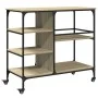 Sonoma oak engineered wood kitchen cart 100x45x89.5 cm by , Kitchen and dining carts - Ref: Foro24-842382, Price: 102,69 €, D...