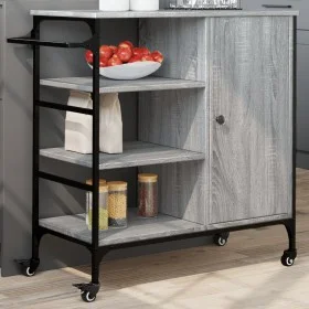 Küchenwagen aus grauem Sonoma-Holz, 87,5 x 38,5 x 84,5 cm von , Küchen- und Speisewagen - Ref: Foro24-842389, Preis: 117,93 €...