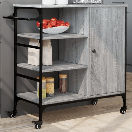 Carrito de cocina de madera gris Sonoma 87,5x38,5x84,5 cm de , Carros de cocina y comedor - Ref: Foro24-842389, Precio: 120,0...