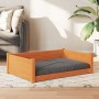 Cama para perros madera maciza pino marrón cera 95,5x65,5x28 cm de , Camas para perros - Ref: Foro24-844465, Precio: 81,59 €,...