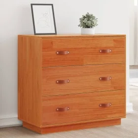 Aparador de madera maciza de pino marrón cera 80x40x75 cm de , Aparadores - Ref: Foro24-844471, Precio: 112,95 €, Descuento: %
