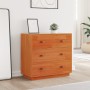Aparador de madera maciza de pino marrón cera 80x40x75 cm de , Aparadores - Ref: Foro24-844471, Precio: 114,22 €, Descuento: %